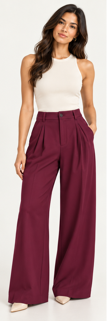 Tailored High-Waist Wide-Leg Trousers
