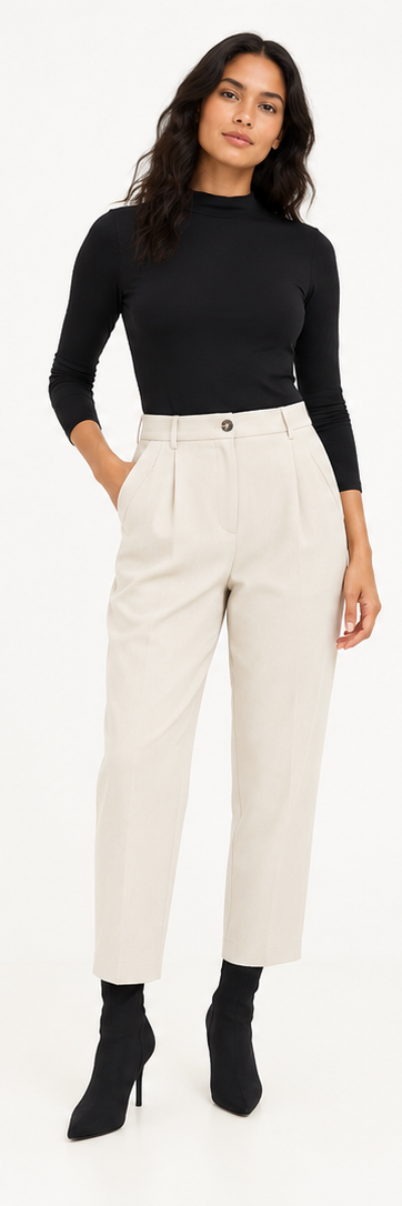 Carrot-Fit Pleated Trousers