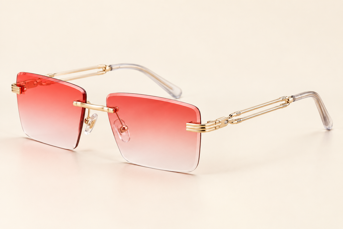 Rimless Geometric Metal-Temple Sunglasses – product view 2 | AVRENDI
