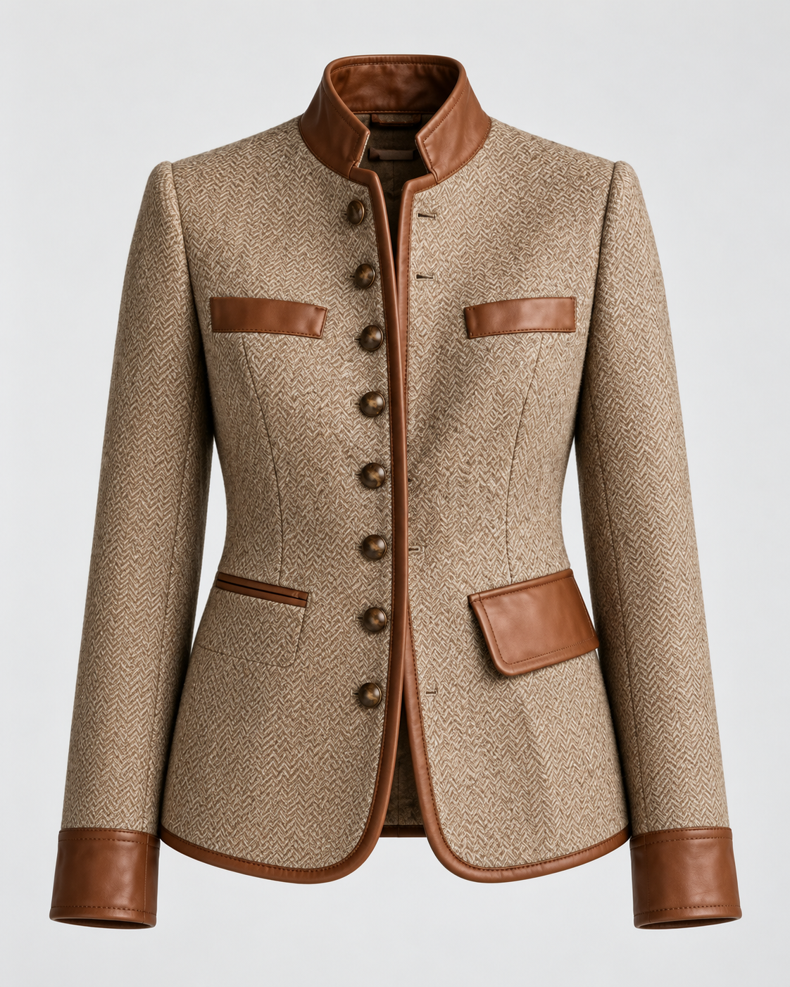 Herringbone Tweed Blazer Jacket