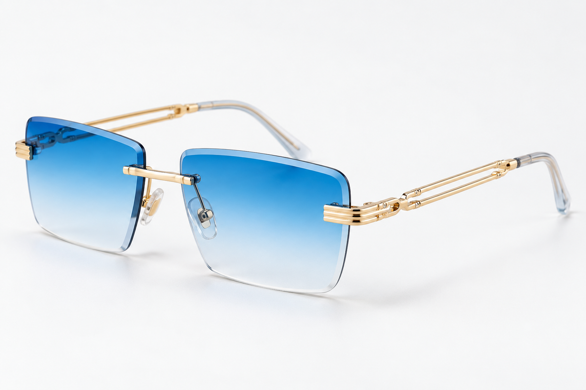 Rimless Geometric Metal-Temple Sunglasses – product view 4 | AVRENDI