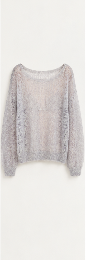 Pull léger en mohair à encolure ronde