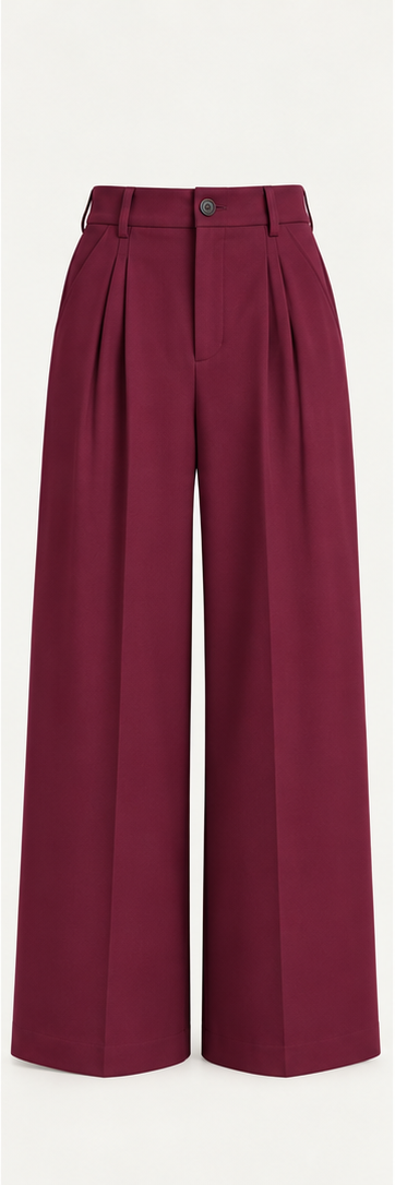 Pantalones de vestir de tiro alto y pierna ancha