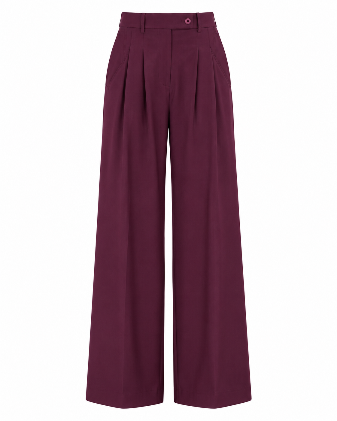 Pantalones de tiro alto con doble pinza y pierna ancha