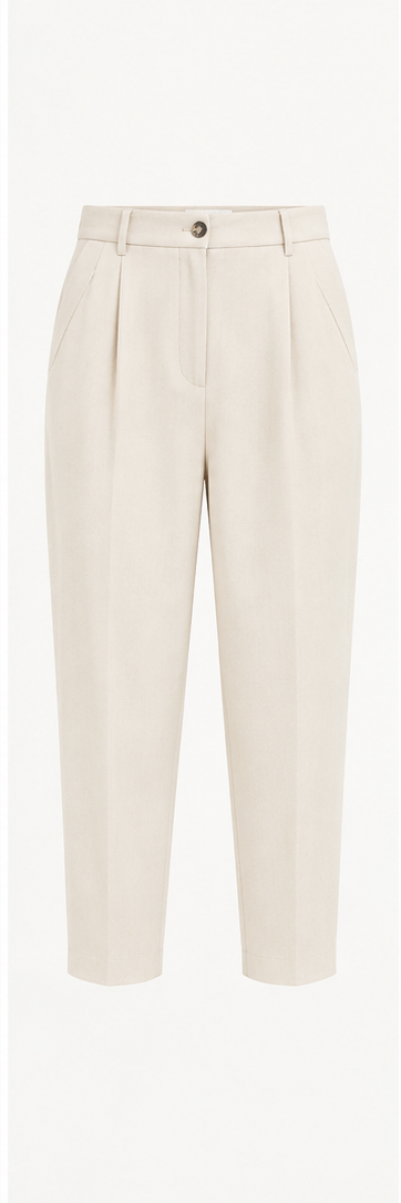 Carrot-Fit Pleated Trousers