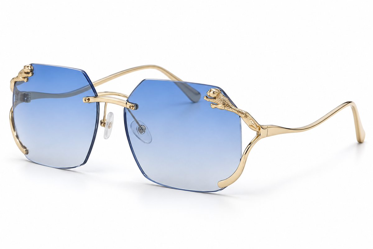 Kenbo Rimless Square Leopard-Detail Sunglasses – product view 3 | AVRENDI