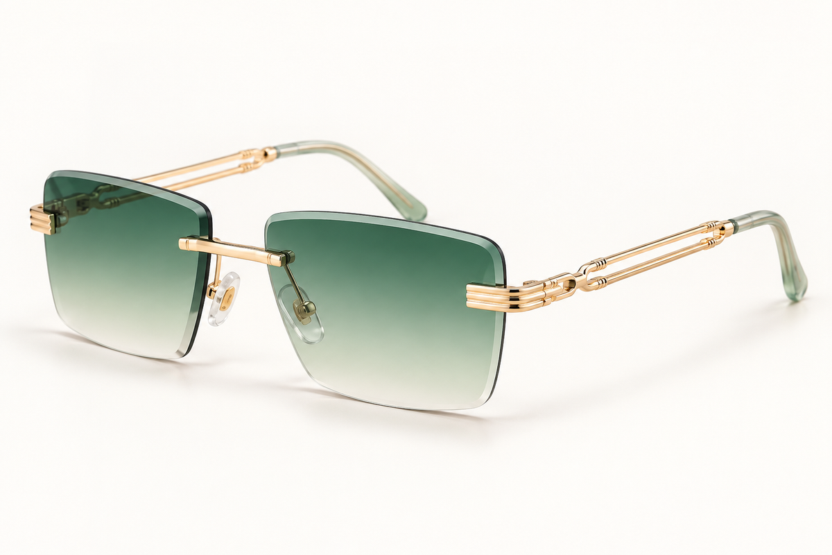 Rimless Geometric Metal-Temple Sunglasses – product view 3 | AVRENDI