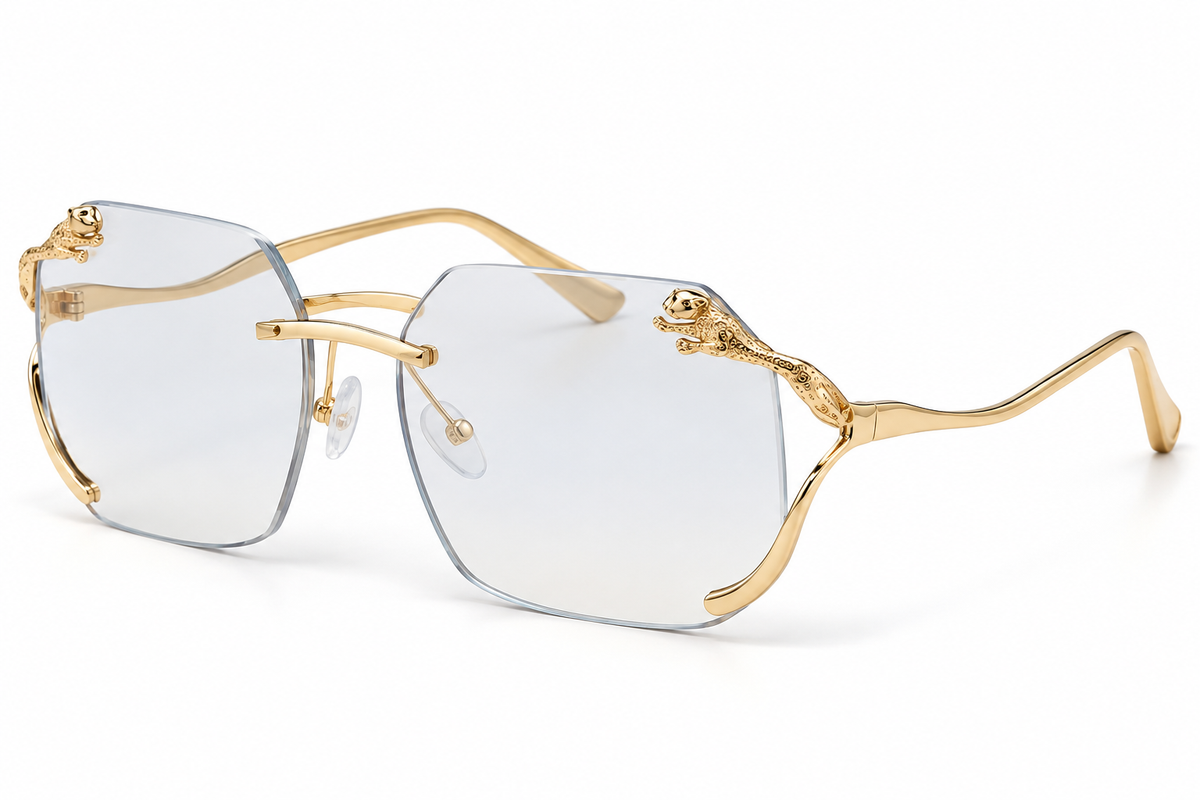 Kenbo Rimless Square Leopard-Detail Sunglasses – product view 2 | AVRENDI