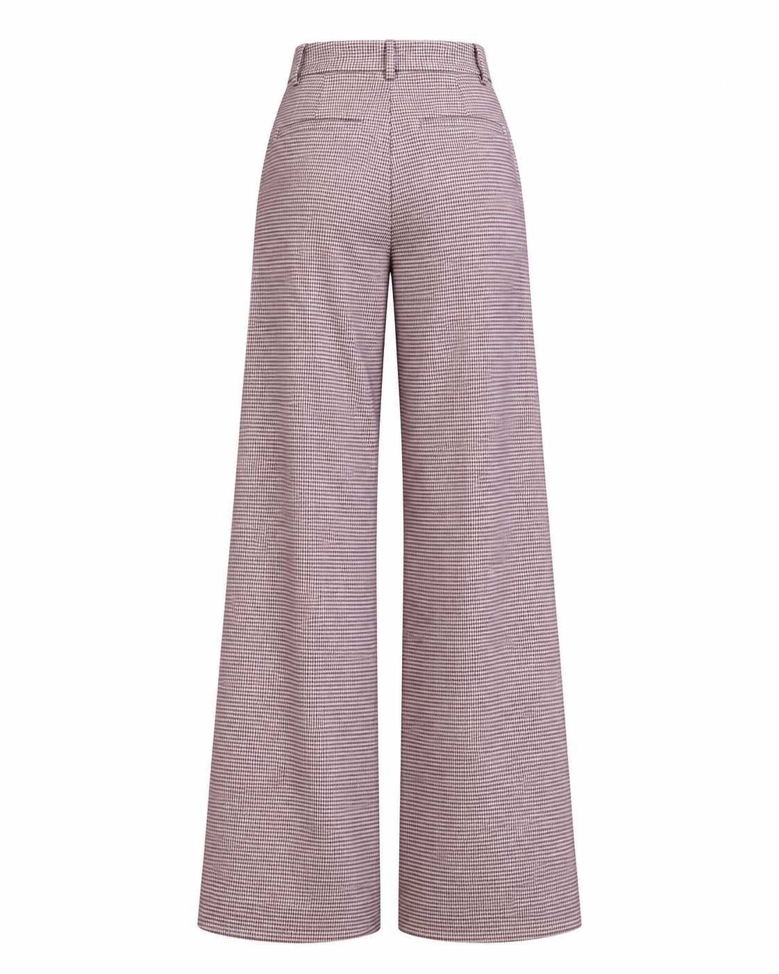 Micro-Check High-Waist Wide-Leg Trousers