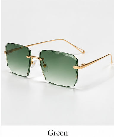 Crystal-Cut Rimless Square Sunglasses – product view 3 | AVRENDI