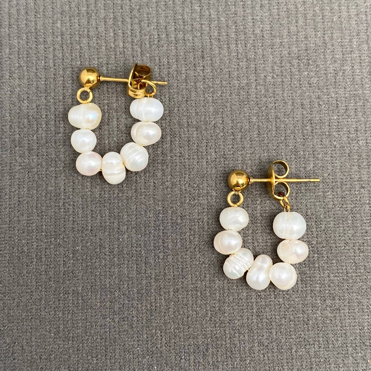 Freshwater Pearl 18K Gold-Plated Stainless Steel Earrings | AVRENDI