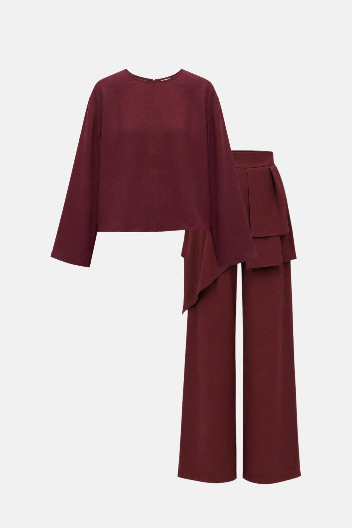 Belted Blouse & Wide Leg Pants Set | AVRENDI