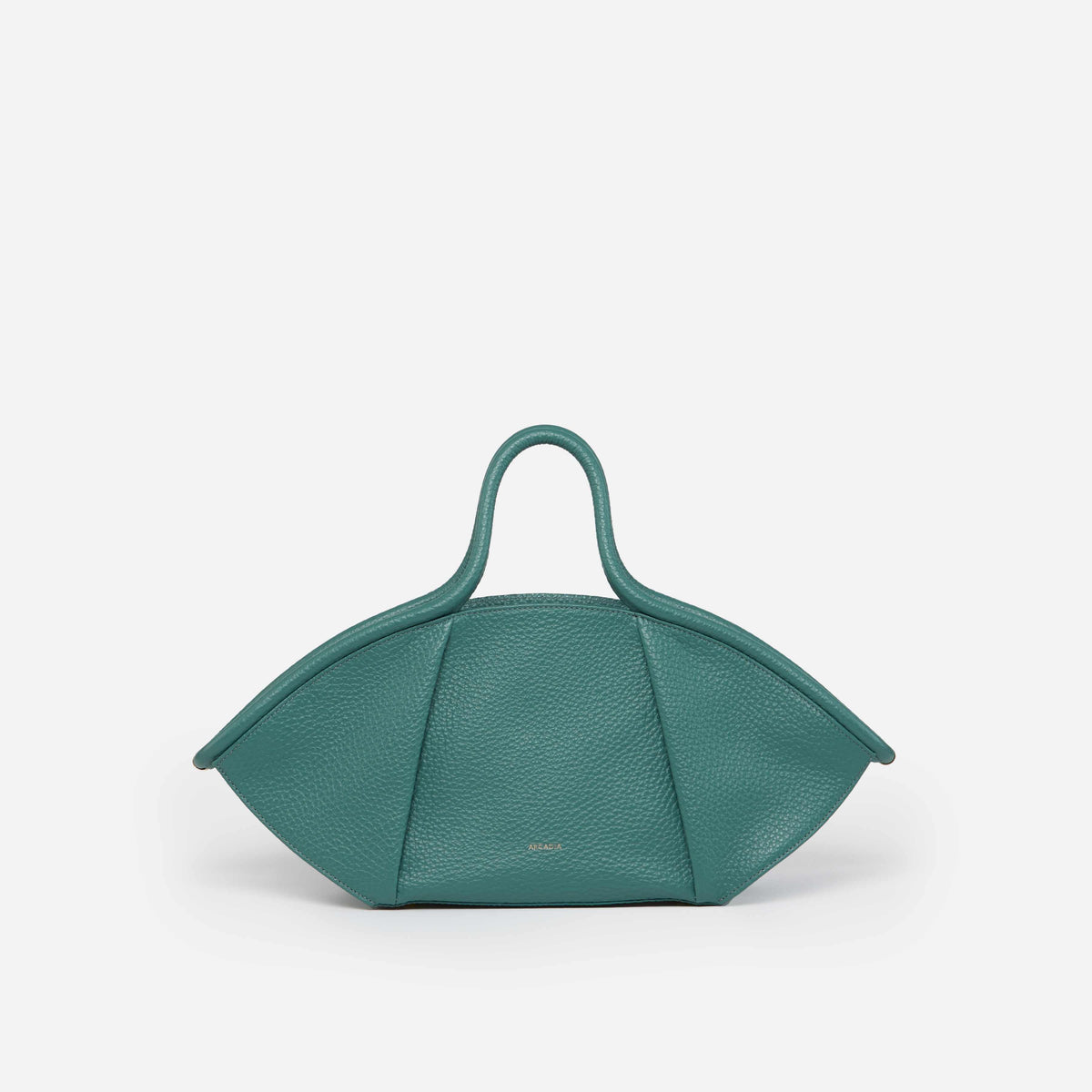 Isa Medium Green Italian Leather Top Handle Bag front view | AVRENDI