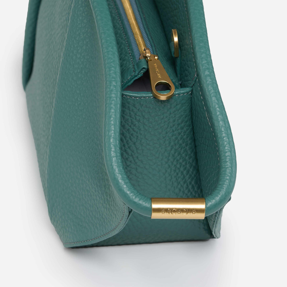 Isa Medium Green Italian Leather Top Handle Bag detail view 5 | AVRENDI