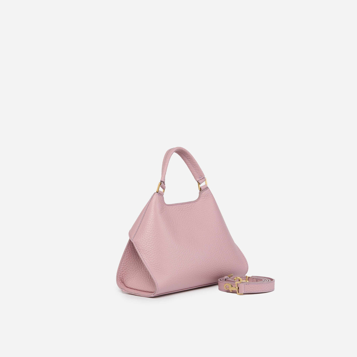 Emma Medium Pink Italian Leather Satchel detail view 2 | AVRENDI