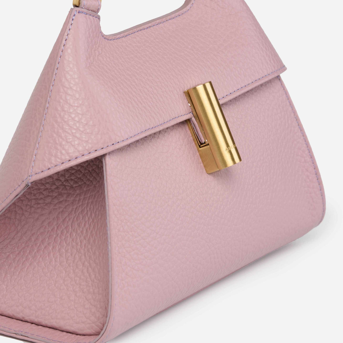 Emma Medium Pink Italian Leather Satchel detail view 6 | AVRENDI