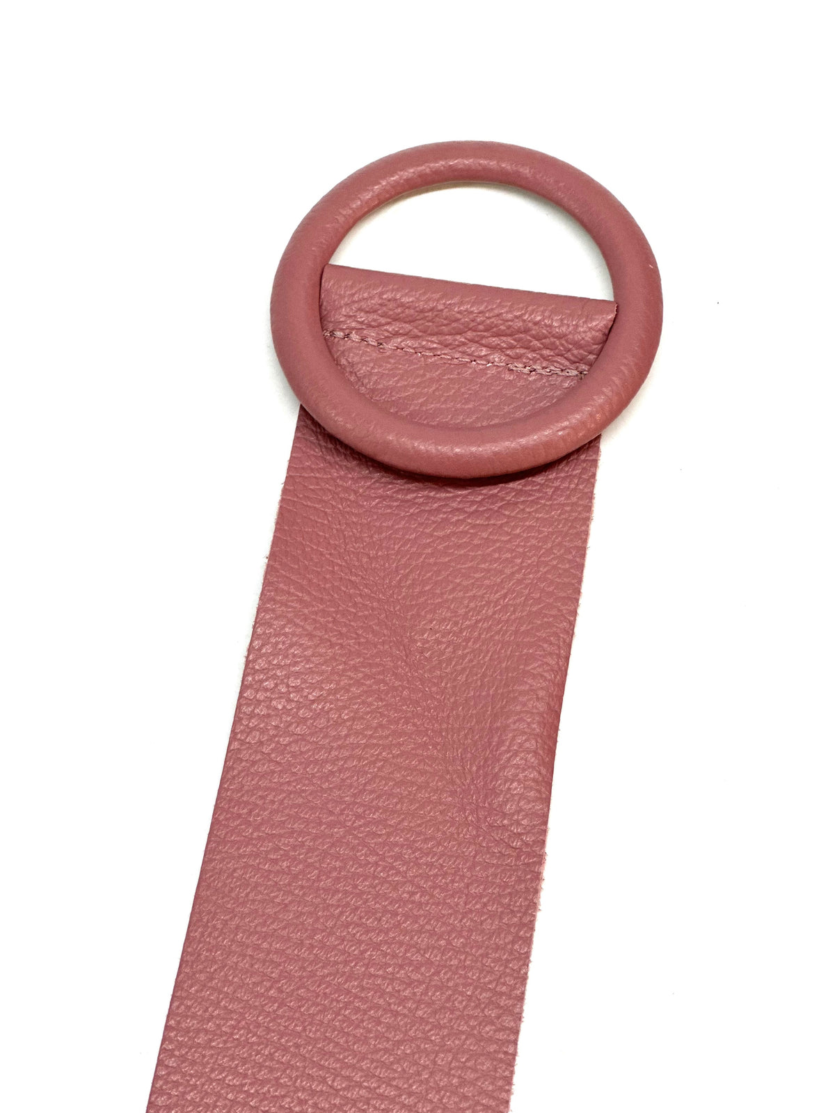 Wide Sliding-Buckle Genuine Leather Belt in Antique Pink | AVRENDI