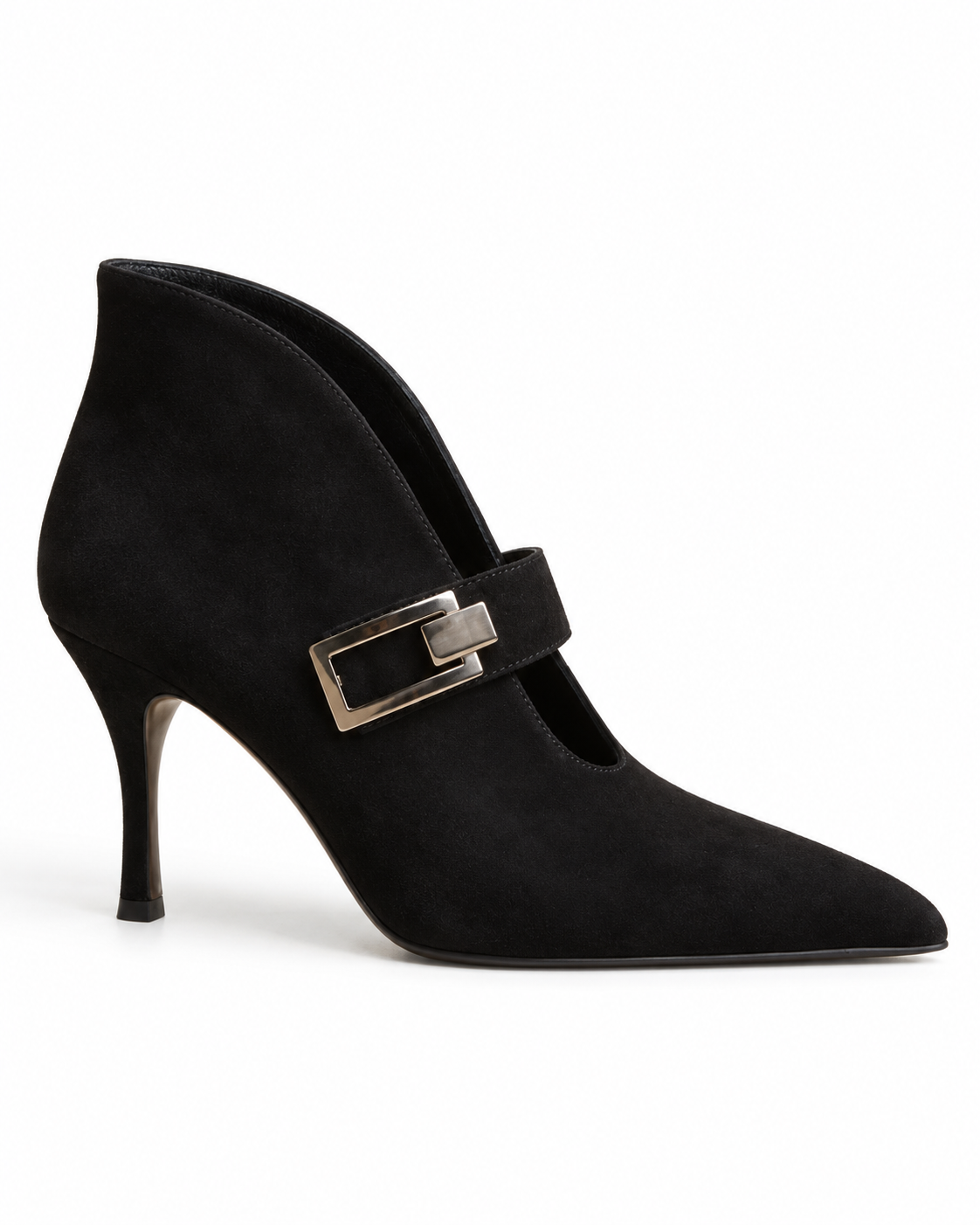 Bottines Mary Jane en daim noir