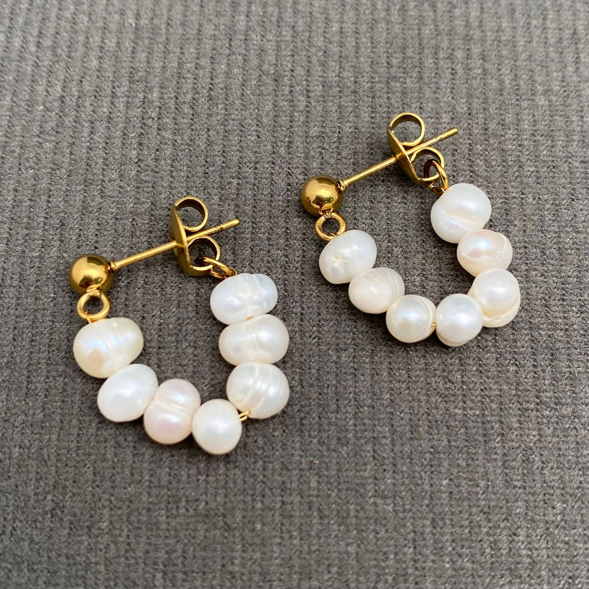 Freshwater Pearl 18K Gold-Plated Stainless Steel Earrings | AVRENDI