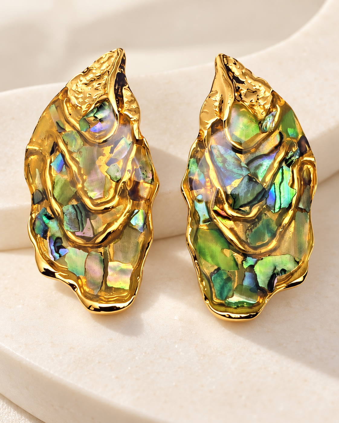 Shell Irregular 18K Gold-Plated Stainless Steel Earrings