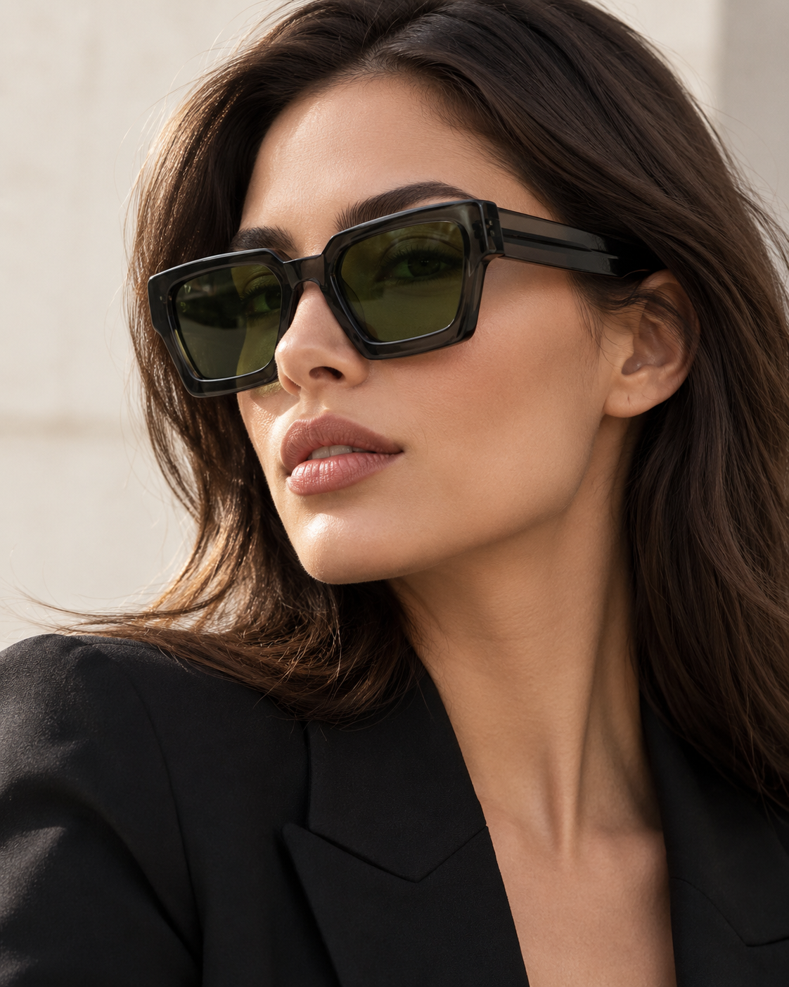 Chunky Square Thick-Frame Sunglasses – product view 1 | AVRENDI
