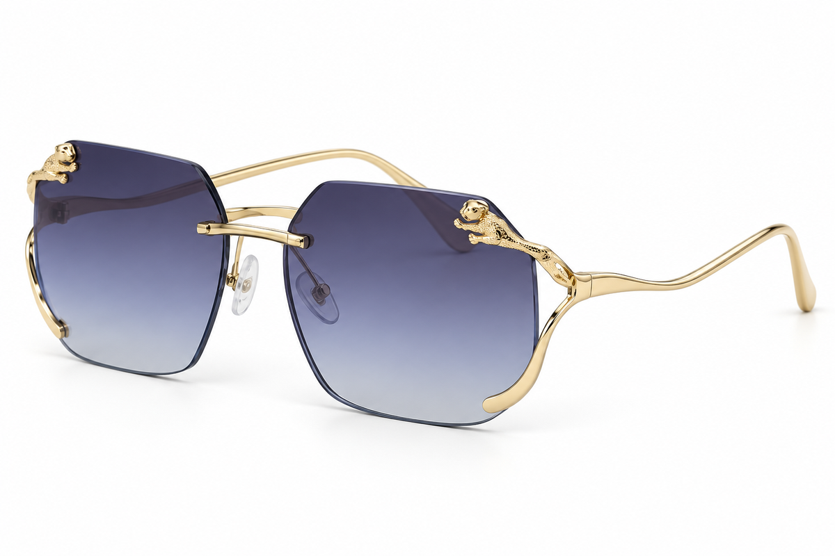 Kenbo Rimless Square Leopard-Detail Sunglasses – product view 5 | AVRENDI