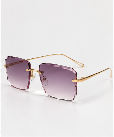 Crystal-Cut Rimless Square Sunglasses – product view 2 | AVRENDI