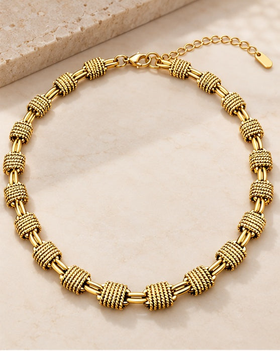 Multiple Coil 18K Gold-Plated Stainless Steel Chain Necklace