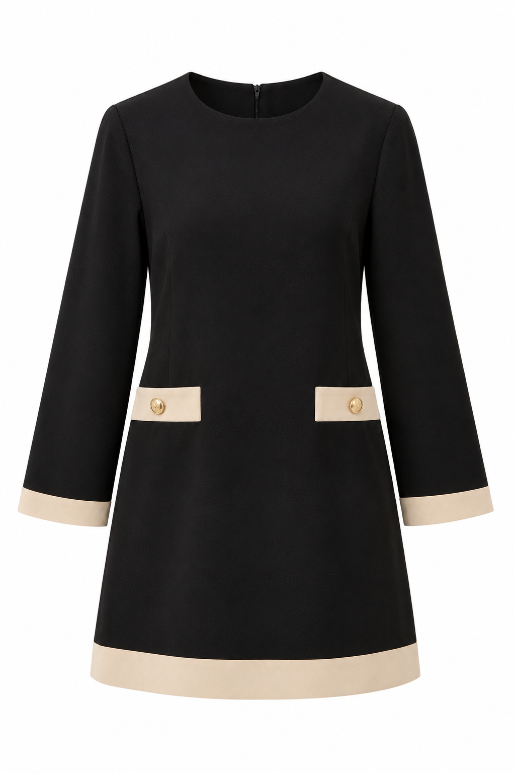 Contrast-Trim Crepe Longline Tunic | AVRENDI