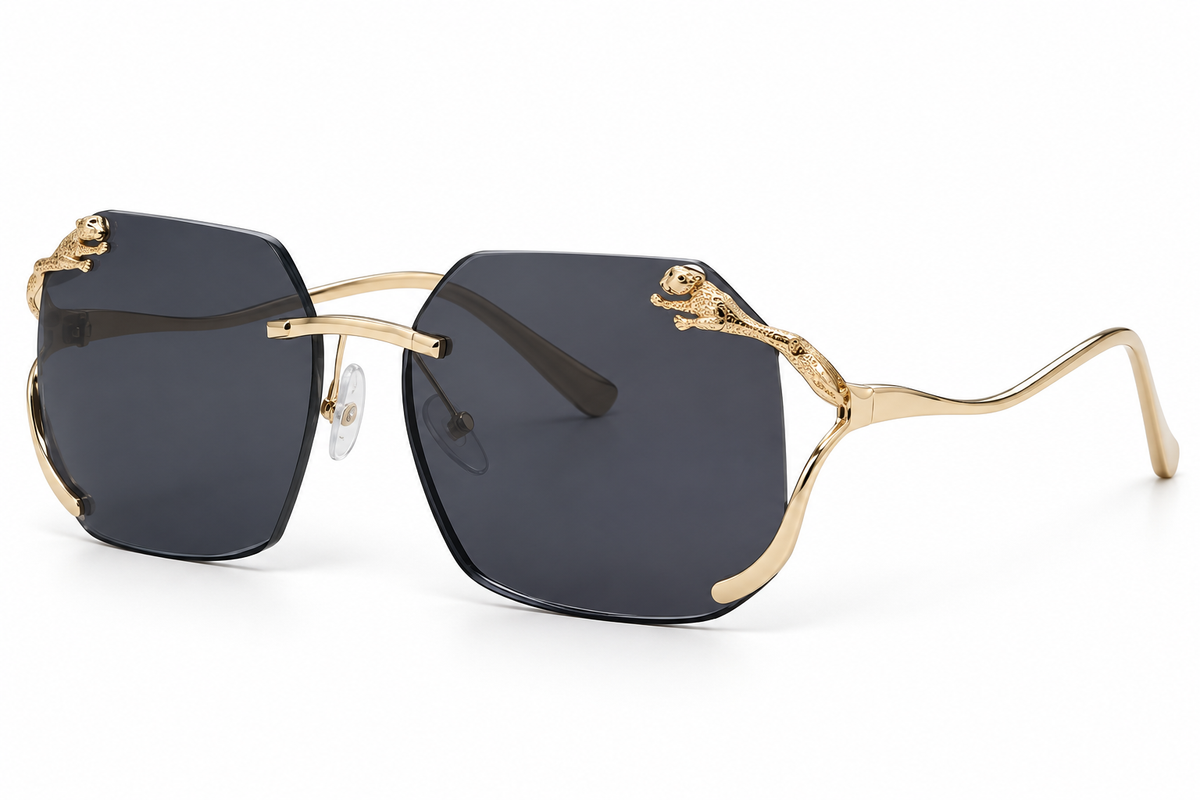 Kenbo Rimless Square Leopard-Detail Sunglasses – product view 4 | AVRENDI