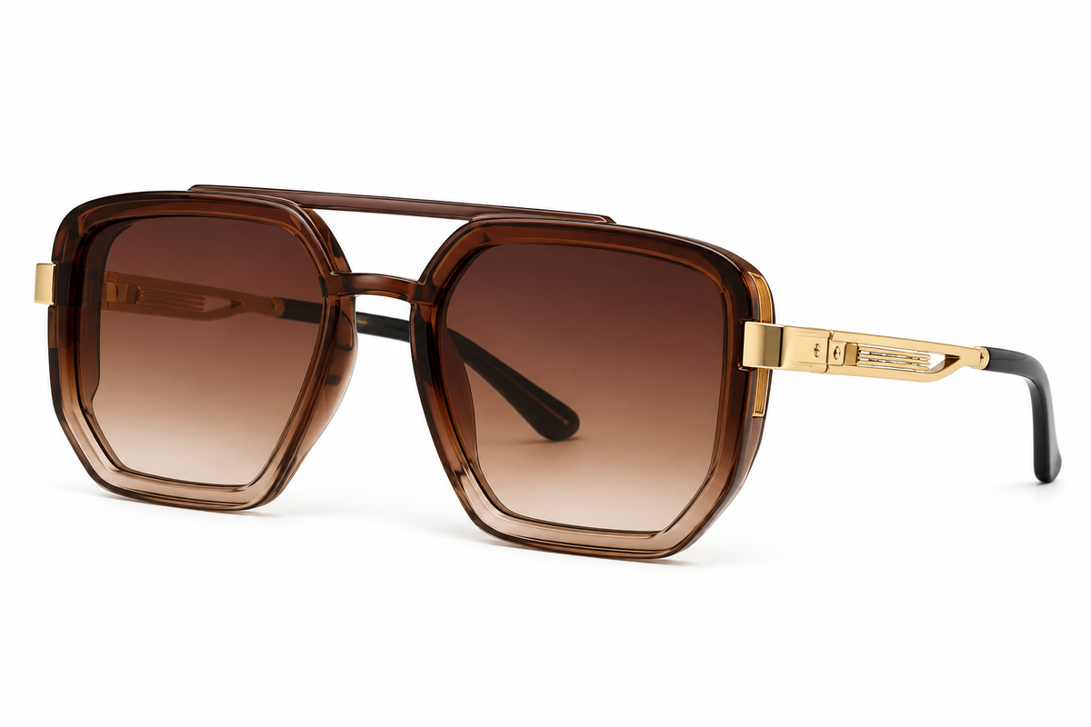 Retro Double-Bridge Square Sunglasses – product view 3 | AVRENDI