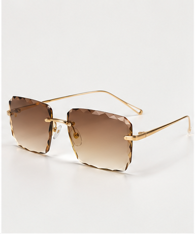 Crystal-Cut Rimless Square Sunglasses – product view 4 | AVRENDI