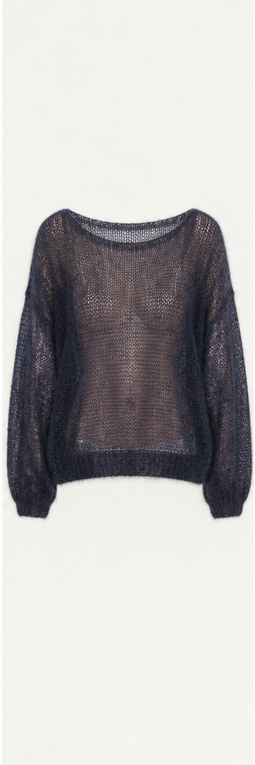 Pull léger en mohair à encolure ronde