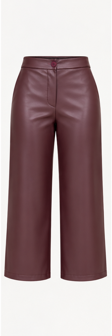 Pantalones anchos de piel sintética