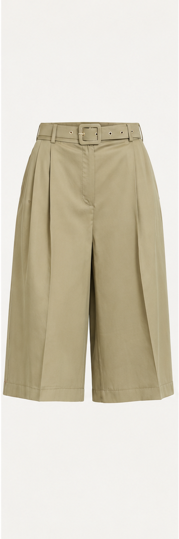 Belted Lyocell Wide-Leg Culotte Trousers