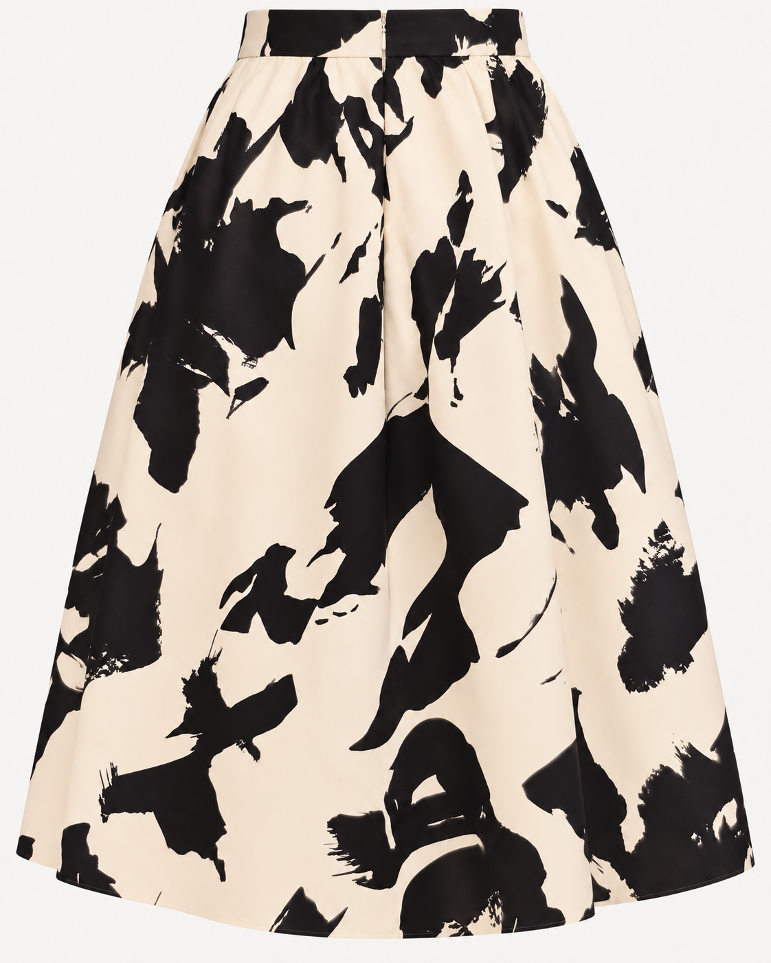 Abstract Print Satin A-Line Skirt – High Waist | AVRENDI