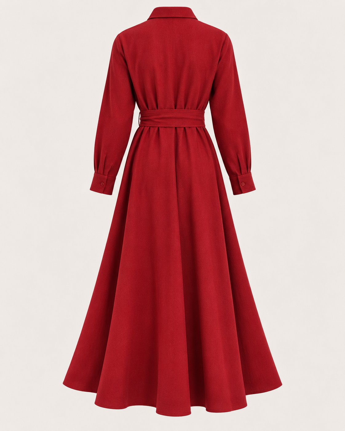 Linen-Blend Belted Shirt Dress