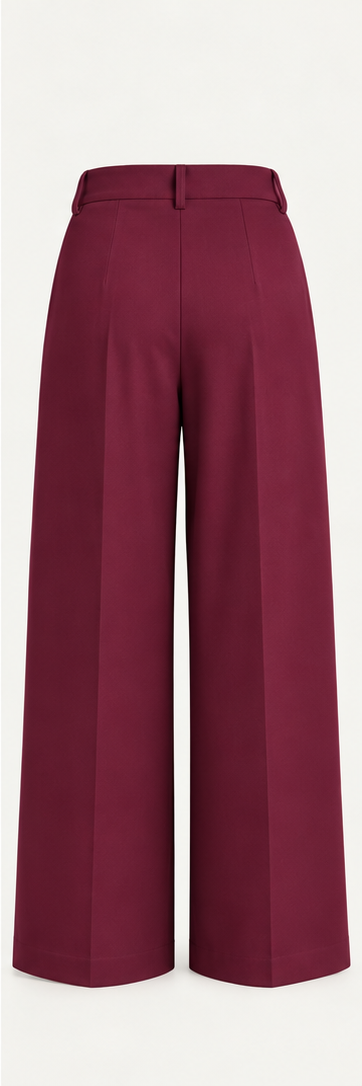 Pantalones de vestir de tiro alto y pierna ancha