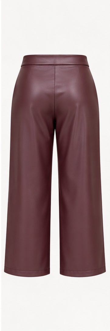 Pantalones anchos de piel sintética