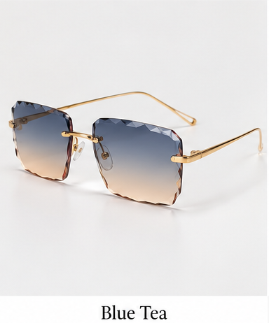 Crystal-Cut Rimless Square Sunglasses – product view 5 | AVRENDI