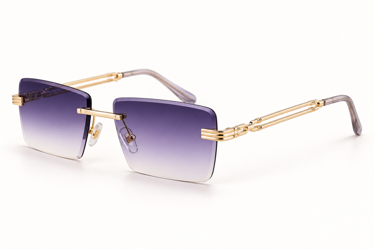 Rimless Geometric Metal-Temple Sunglasses – product view 5 | AVRENDI