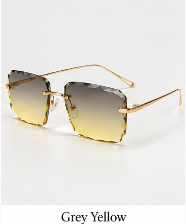 Crystal-Cut Rimless Square Sunglasses – product view 7 | AVRENDI
