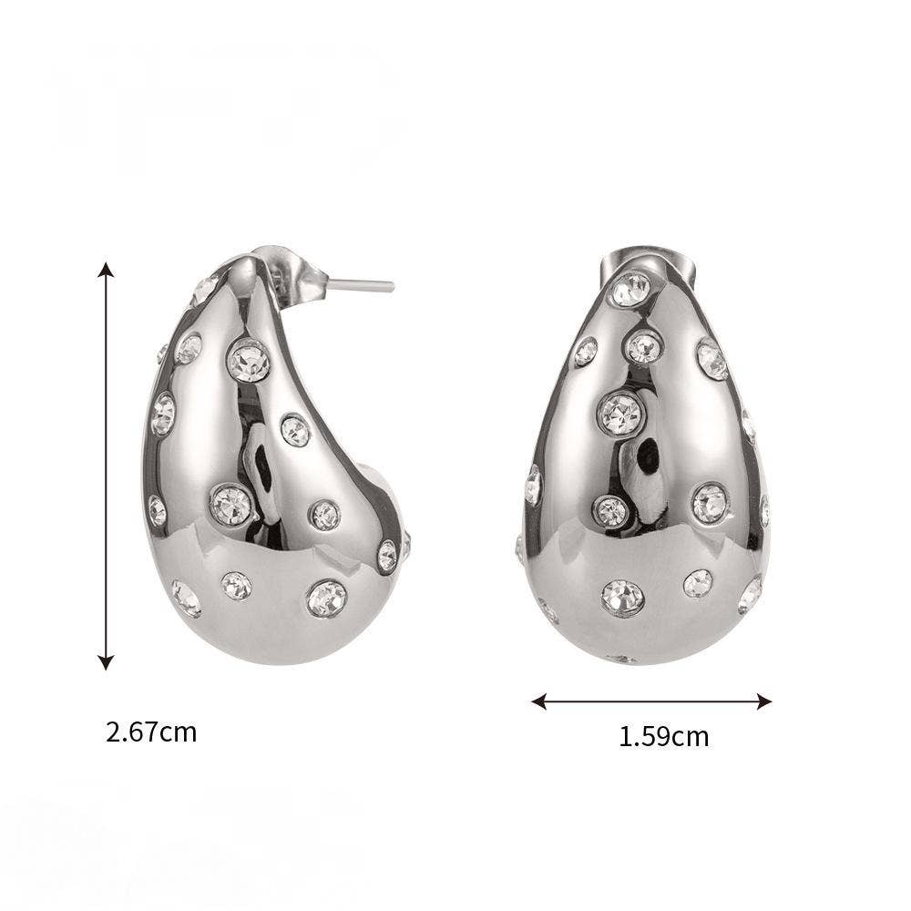 18K Gold-Plated Stainless Steel Hollow Teardrop Earrings | AVRENDI