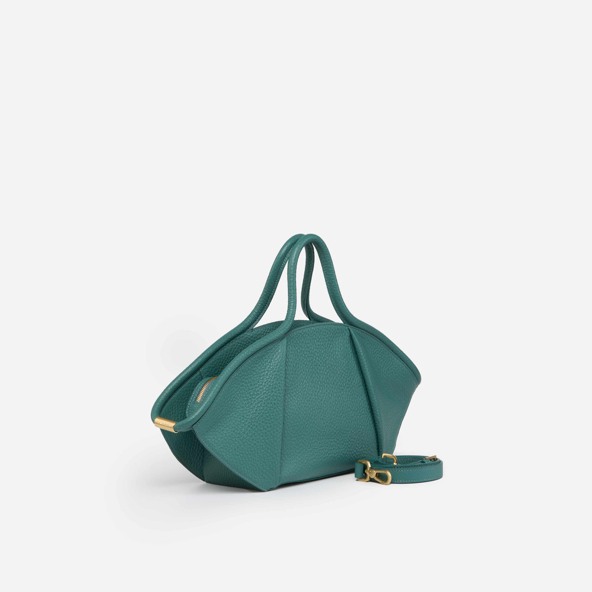Isa Medium Green Italian Leather Top Handle Bag detail view 2 | AVRENDI