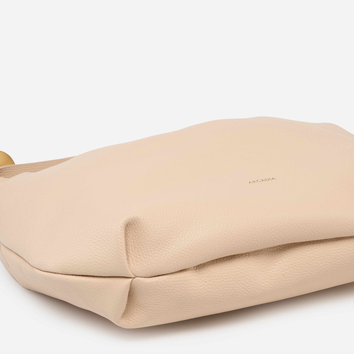Astrid Large Beige Italian Leather Hobo Bag detail view 5 | AVRENDI