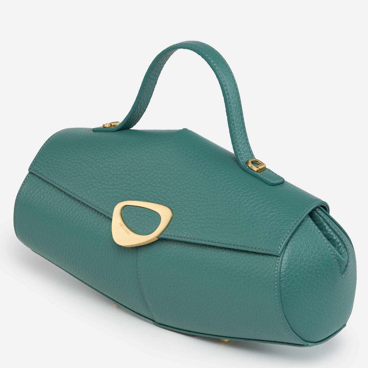 Calipso Large Green Italian Leather Satchel detail view 4 | AVRENDI