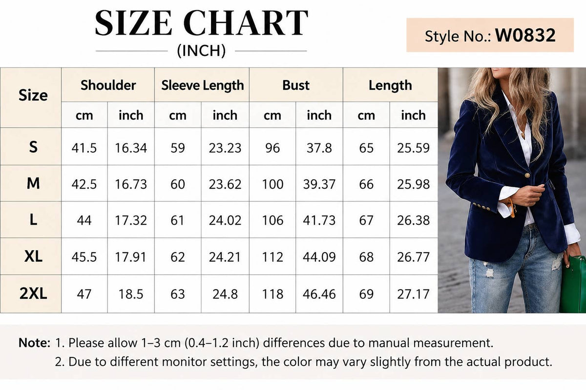 Fitted Velvet Single-Button Blazer | AVRENDI