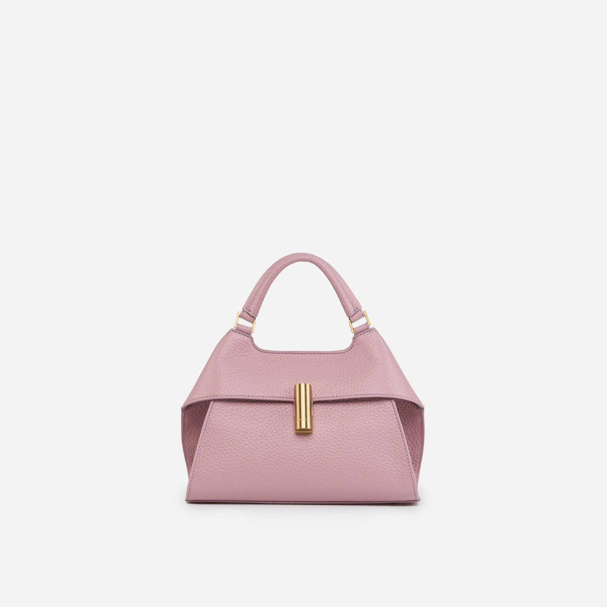 Emma Medium Pink Italian Leather Satchel front view | AVRENDI
