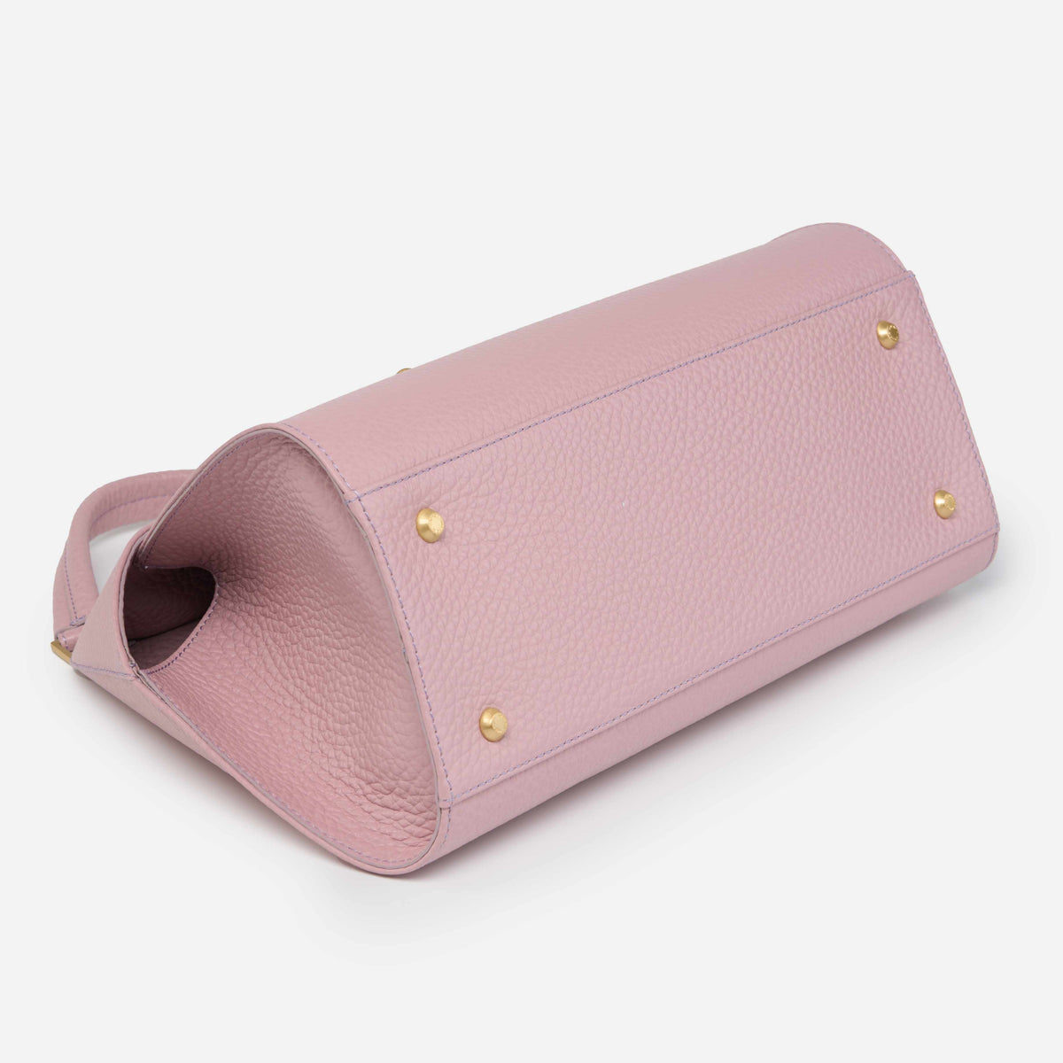 Emma Medium Pink Italian Leather Satchel detail view 3 | AVRENDI