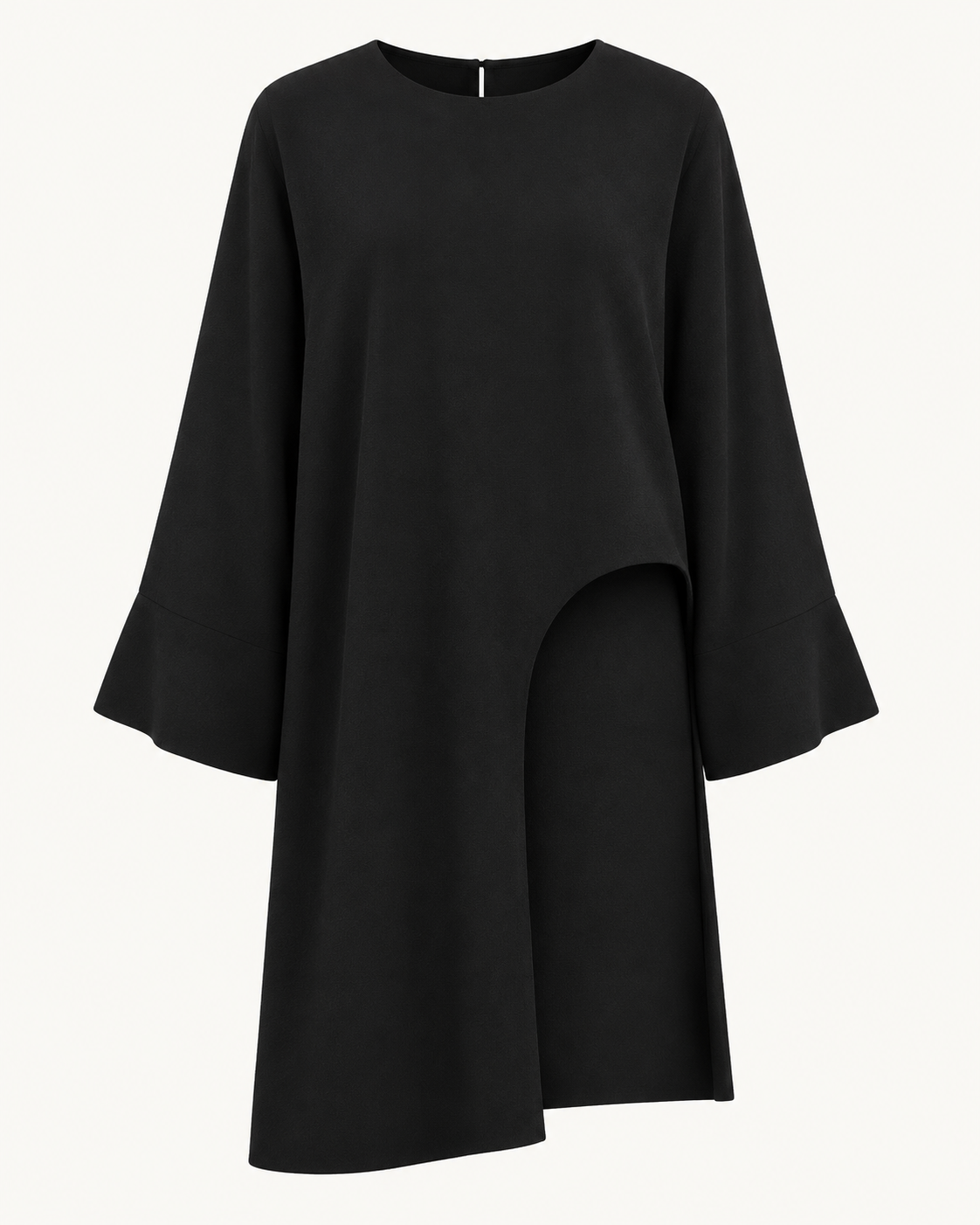 Longline Viscose-Blend Tunic with Front Slit | AVRENDI